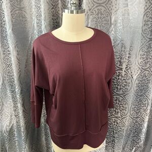 SPANX: Dolman Burgundy 3/4 Long Sleeve Top